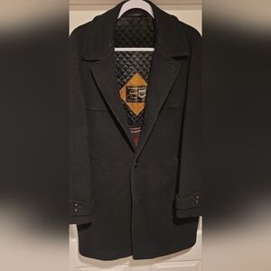 Vintage Men's Black Wool Imported Loden Coat by Lodenfrey Munich Size Large XL?